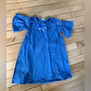 Art & Eden blue floral flare sleeve casual girls boho dress